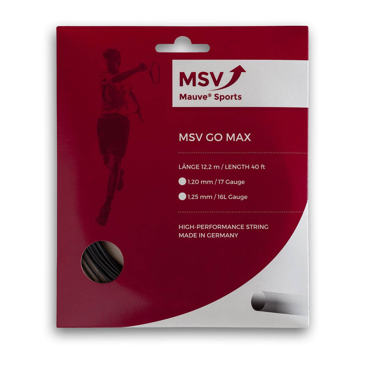 MSV GO MAX Tennissaite 12m 1,20mm schwarz